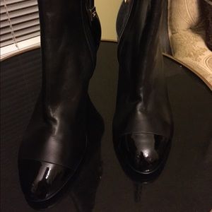 Chanel Patent Leather black boots. Size 38 or 8